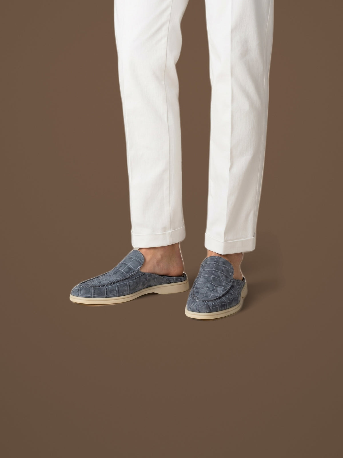 The Antibes Mule — Slate, worn