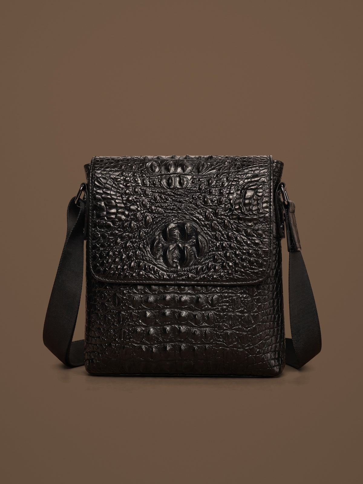 The Biarritz Crossbody — Black, front