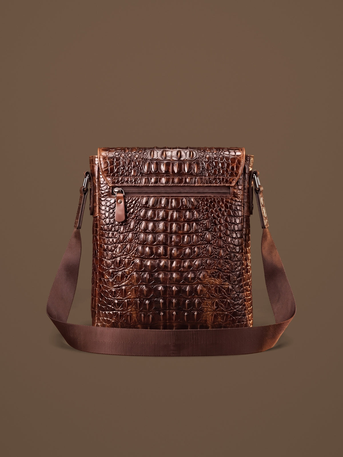 The Biarritz Crossbody — Brown, back