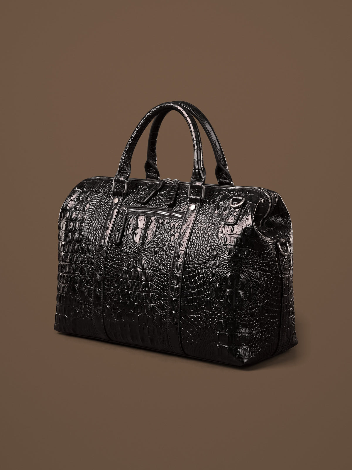 The Deauville Travel Bag — Black, three-quarter view